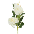 RÓŻA - Gałązka 2 kwiaty i pąk Cream/Yellow 63 cm